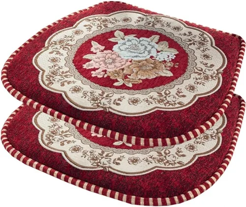 Miniatura 21 de EORNOW Juego de cojines para silla de comedor con lazos, juego de 1/2/4, almohadillas antideslizantes para silla de comedor con funda extraíble