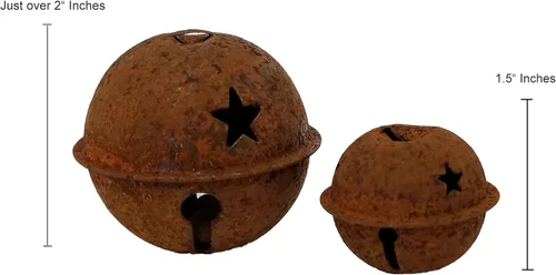 Miniatura 4 de Campanas de hierro envejecido con recortes en forma de estrella para Navidad, decoración de manualidades en el hogar