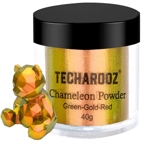 Miniatura 13 de TECHAROOZ Chameleon - Polvo de mica, 8 frascos de 0.18 oz de polvo cromado para uñas de cambio de color, purpurina holográfica para suministros de A