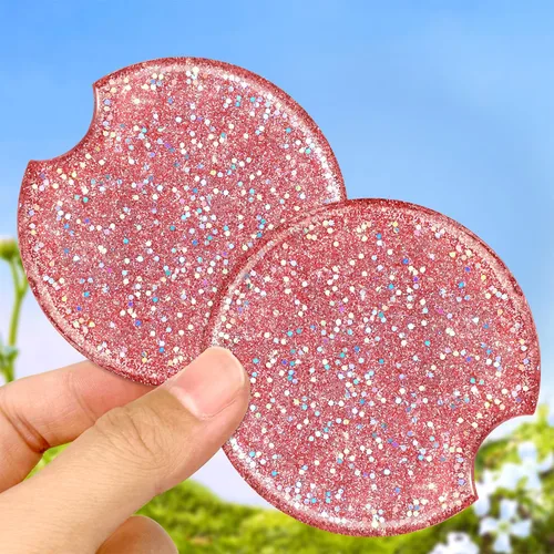 Miniatura 7 de Swooflia Portavasos para Portavasos de Coche con Flores para Mujeres - 2.75 Pulgadas Lindo Inserto de Resina Transparente para Portavasos de Bebidas