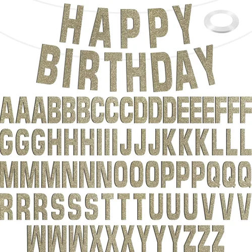 Miniatura 13 de Kit de 78 piezas de pancartas con purpurina de 6 pulgadas, paquete de letras reutilizables con cinta blanca para cumpleaños, boda, ducha, fiesta