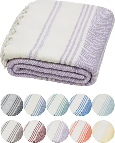 Miniatura 15 de DEMMEX Organic Diamond - Toalla turca de baño y playa 100% algodón turco certificado Oeko-TEX, ultra suave, de secado rápido, ligera, compacta