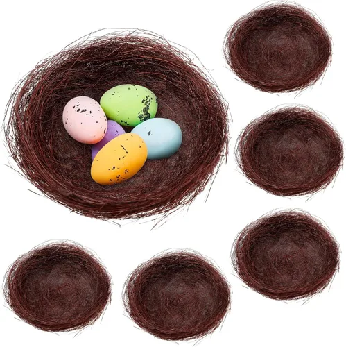 Miniatura 3 de Hemoton 10 piezas de ratán para pájaros hechos a mano, nido de pájaros secos, casa para exteriores, jardín, patio, hogar, fiesta, decoración de boda