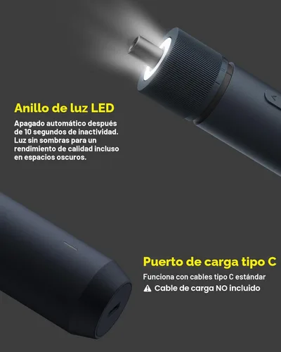Miniatura 4 de HOTO Kit de destornillador eléctrico mejorado de 25 piezas, hexagonal de 1/4 pulgadas, tapa magnética, destornillador inalámbrico recargable de 1500