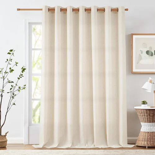 Miniatura 28 de jinchan Cortinas de 108 pulgadas Mezcla de Lino de Lino Semi Transparentes Filtrado de Luz y Resplandor Cortinas Extra Largas para Sala de Estar