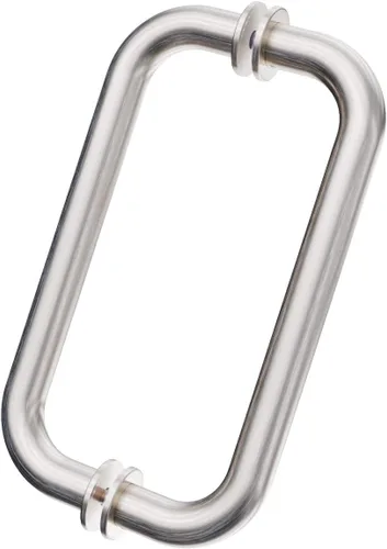 Miniatura 3 de SUNNY SHOWER Tirador tubular de puerta de ducha de vidrio espalda con espalda de 8 pulgadas para puerta corrediza de vidrio sin marco, acero
