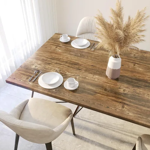 Miniatura 7 de Yenhome Papel tapiz de madera marrón de 24 x 118 pulgadas, papel tapiz de madera envejecida de grano de madera envejecida para armarios, encimeras