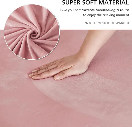 Miniatura 134 de NICEEC Funda para sofá biplaza, súper suave, 1 pieza, color rojo vino, elástica, universal, de elastano, para sala de estar, fácil ajuste, lavable