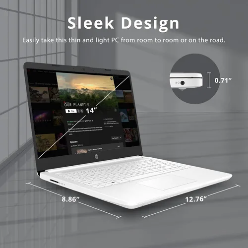 Miniatura 7 de HP Stream Laptop HD de 14 pulgadas, procesador Intel Celeron N4120, 4 GB de RAM, 64 GB eMMC, gráficos Intel UHD, cámara web de 720p, WiFi, HDMI