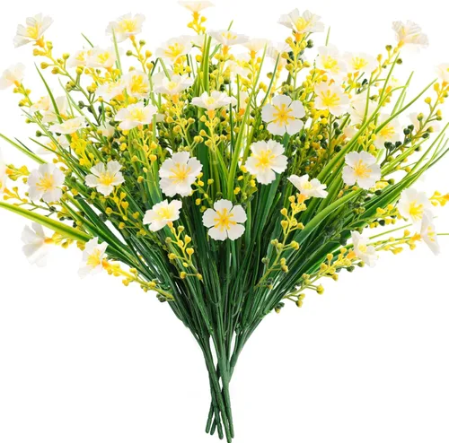 Miniatura 19 de MACTING Flores artificiales para exteriores, 6 paquetes de flores falsas resistentes a los rayos UV que no se decoloran, plantas de imitación