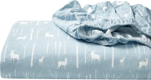 Miniatura 24 de Eddie Bauer - Sábanas individuales, juego de ropa de cama de franela de algodón, cepillada para mayor suavidad, decoración acogedora para el hogar