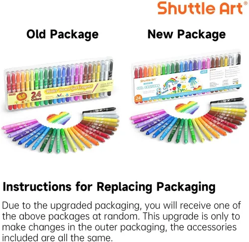 Miniatura 2 de Shuttle Art 24 colores de crayones de gel para niños pequeños, juego de crayones no tóxicos para niños y niñas, efecto crayón-pastel-acuarela, ideal