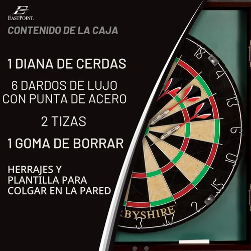 Miniatura 2 de EastPoint Sports Official Size Dart Board Cabinet Set- Easy-Assembly & Complete with 6 Deluxe Steel Tip Darts and Accessories -Premium Darts Set