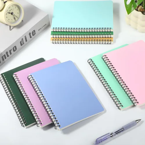 Miniatura 6 de miikoul Paquete de 12 cuadernos en espiral A5 rayados, 8.3" x 5.5", 60 hojas/120 páginas de papel con líneas anchas, cuadernos en espiral, papel