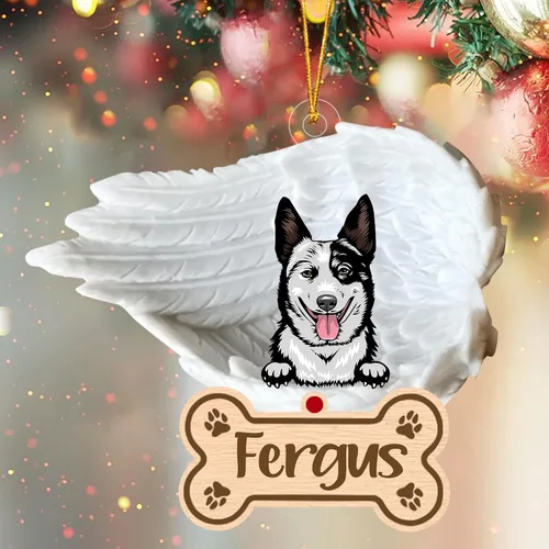 Miniatura 90 de Adorno de perro afgano de 1 ángel, adorno acrílico 2D personalizado conmemorativo para perros, regalo por pérdida de mascotas, regalo