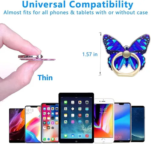 Miniatura 2 de Kinizuxi Soporte de anillo para teléfono celular, soporte de agarre de anillo de teléfono con rotación de 360°, soporte compatible con iPhone, todos