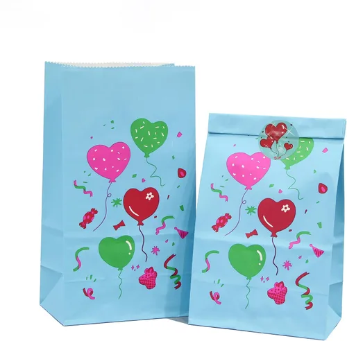 Miniatura 13 de Artseen Bolsas de papel de recuerdo de fiesta para celebración de fiestas, bolsas de papel tratadas de 5.10 x 3.10 x 9.4 pulgadas (24 unidades)