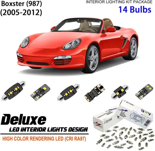 Miniatura 8 de ZIYO - Kit de luces LED para interior Porsche Boxster 987 2005-2012, paquete de repuesto de bombillas de cúpula de 6000 K, luces LED blancas