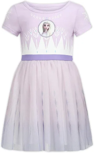 Disney Frozen Elsa and Anna - Vestido tutú para niñas pequeñas y pequeñas, color azul marino