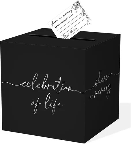 Miniatura 16 de QISOLIY Caja Negra para Tarjetas Cajas de Tarjetas de Boda para Recepción Portador de Caja de Tarjetas de Regalo Caja de Dinero para Graduaciones