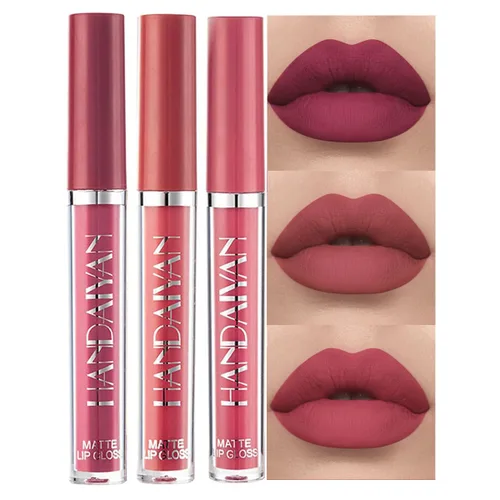 Miniatura 12 de BestLand Juego de 3 lápices labiales líquidos rojos atrevidos, seductores, brillo de labios mate de larga duración, impermeable, alto pigmento a
