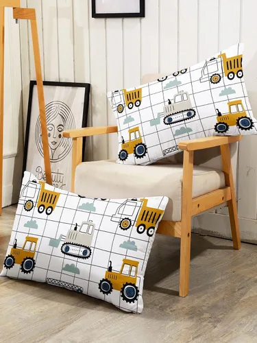 Miniatura 3 de Juego de funda de edredón para niños, camión de construcción, maquinaria, camión, excavadoras, vehículos, caricatura, tractor, juego de ropa de cama
