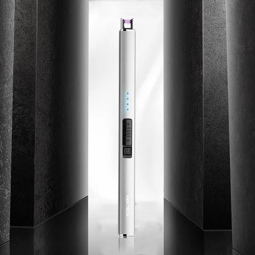 Miniatura 6 de ARECTECH Encendedor de velas eléctrico con cable tipo C, regalo de cumpleaños para hombres, mujeres, esposa, encendedores de arco de plasma Plateado