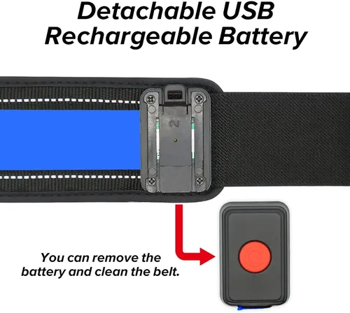 Miniatura 5 de BSEEN Cinturón LED para correr, cintura LED reflectante recargable por USB, cinturón de luz de seguridad intermitente para corredores, corredores
