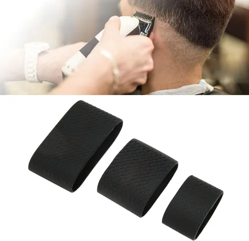 Miniatura 6 de Bandas de corte de peluquero, 3 unidades, bandas de silicona antideslizantes para herramienta de peluquero, funda protectora para peluquero, manga