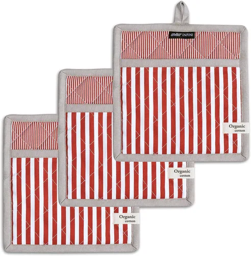 Miniatura 19 de AMOUR INFINI Juego de 2 soportes para ollas de algodón resistentes al calor, antideslizantes de 8 x 8 pulgadas, almohadillas calientes para cocina
