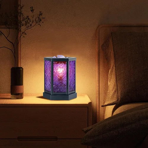 Miniatura 5 de CVHOMEDECO. Calentador eléctrico marroquí de cera derretida, calentador de velas decorativo para velas perfumadas, cera derretida y tartas