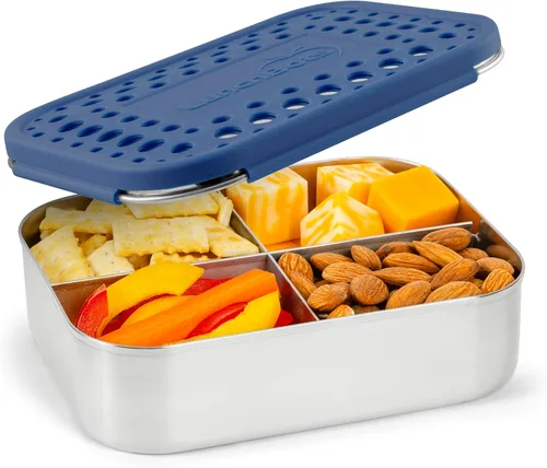 Miniatura 14 de LunchBots Medium Uno - Recipiente para sándwiches de acero inoxidable, diseño abierto para envolturas, ensaladas o comidas pequeñas, ecológico, apto