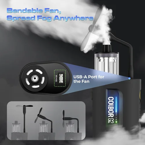 Miniatura 4 de Máquina de niebla portátil COLBOR CF3, mini máquina de humo manual para fotografía con control remoto, pequeño difusor de neblina con protección