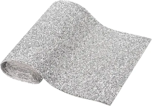 Miniatura 8 de MECCANIXITY Calcomanías de diamantes de imitación, 9.45 x 63 pulgadas, calcomanías de decoración de resina autoadhesivas y brillantes, color negro