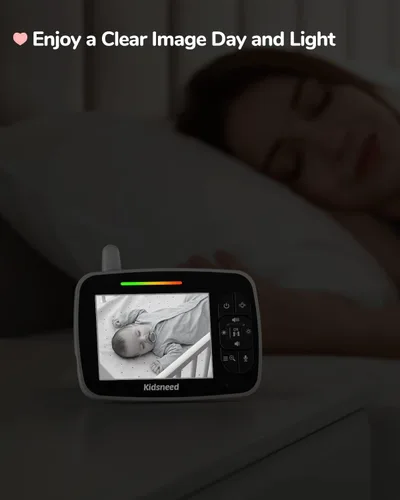 Miniatura 5 de Monitor de bebé – Monitor de bebé de 3.5 pulgadas con cámara y audio, panorámica remota/inclinación/zoom, batería de 1200 mAh