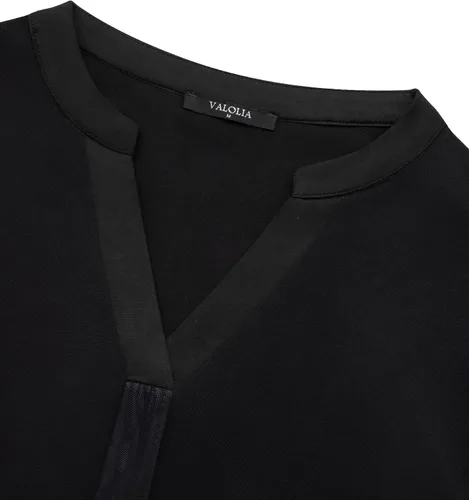 Miniatura 4 de VALOLIA Blusas de verano para mujer, cuello en V, manga corta, volantes, blusas de doble capa, camisas elegantes florales