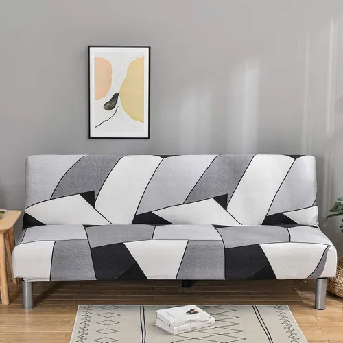 Miniatura 8 de ele ELEOPTION Funda de Sofá Cama sin Brazos Triangular Gris Funda Deslizable Elástica Fundas de Sofá Plegable Fundas de Sofá Fundas de Futón