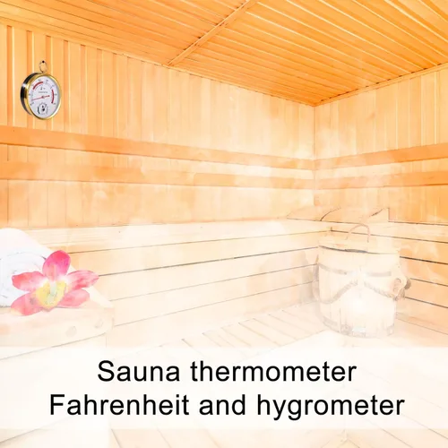 Miniatura 3 de Termómetro de sauna, termómetro 2 en 1 Fahrenheit e higrómetro, medidor de temperatura colgante, monitor de humedad de temperatura con cordón
