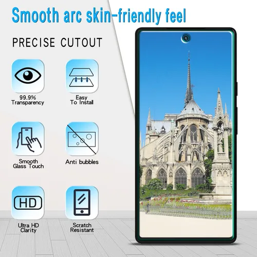 Miniatura 4 de Slanku Paquete de 3 protectores de pantalla de vidrio templado diseñados para Google Pixel 6, película protectora de pantalla HD, compatible
