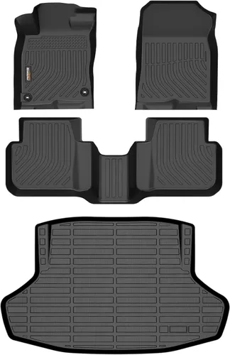 Miniatura 63 de Alfombrillas para todo tipo de clima y forro de carga para Volkswagen Atlas 2018-2025 (asiento de cubo de 6 pasajeros), juego completo de 3 filas