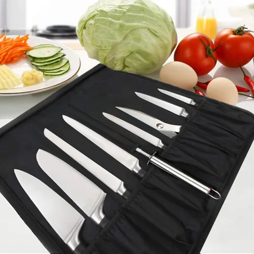 Miniatura 6 de Tosnail Bolsa enrollable para cuchillos de chef con asa de transporte y correa para el hombro, bolsa de almacenamiento de cuchillos de cocina