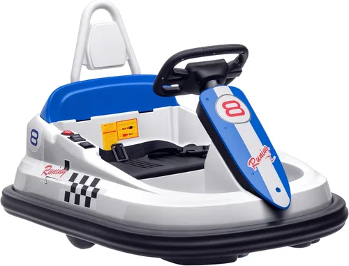 Miniatura 9 de Aosom Coche de Choque para Niños Pequeños, Rotación 360° Coche Eléctrico de 6V para Niños con Bordes de Parachoques de EVA, Motor Doble, Canciones
