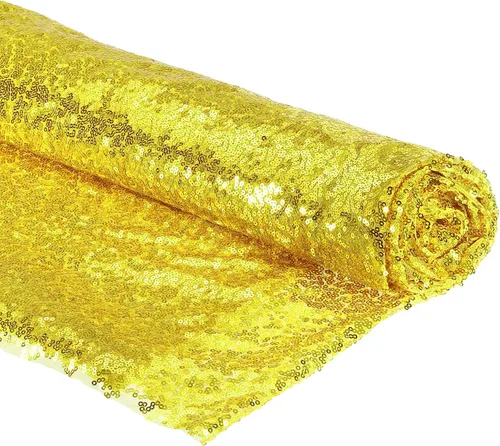 Miniatura 9 de PATIKIL Tela de lentejuelas negra, 4 yardas de longitud 4.9 pies de ancho, tela de malla con lentejuelas con purpurina completa para coser