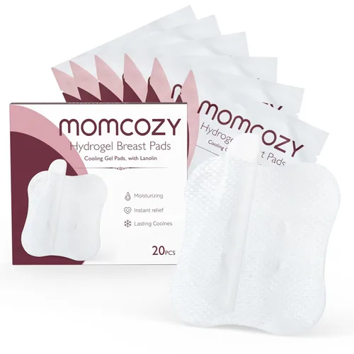 Momcozy Almohadillas de hidrogel para pezones con lanolina calmante, las almohadillas de lactancia de gel Soothies proporcionan alivio instantáneo