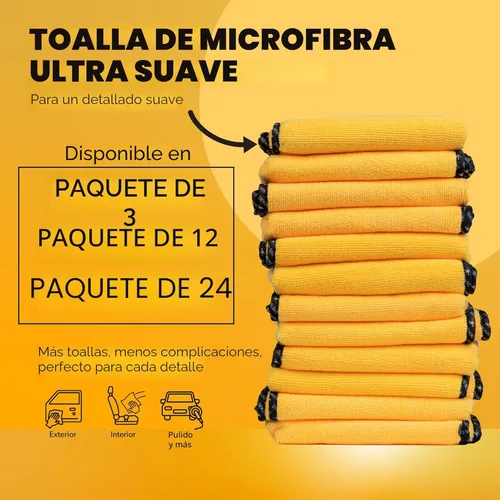 Miniatura 2 de Chemical Guys Toallas de Microfibra Premium de Grado Profesional para Automóviles, Dorado, 16" x 16", Paños de Detallado de Autos Ultra Suaves y Sin