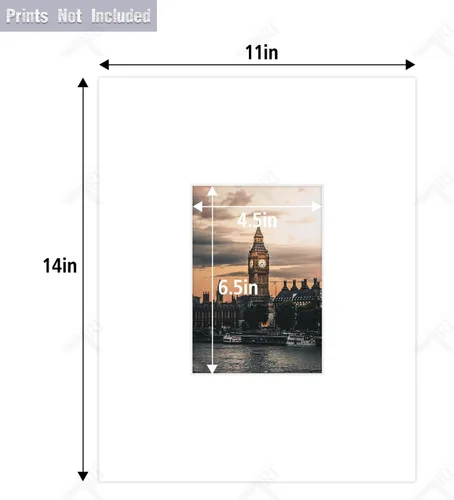 Miniatura 2 de Golden State Art, Paquete de 10 marcos de fotos blancos de 11 x 14 pulgadas, sin ácidos, con núcleo blanco, corte biselado para fotos, imágenes e