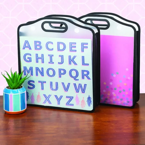 Miniatura 7 de Samsill Organizador de almacenamiento de papel y álbumes de recortes de 12 x 12 pulgadas, transparente, expandible, cierres de gancho y bucle, mango