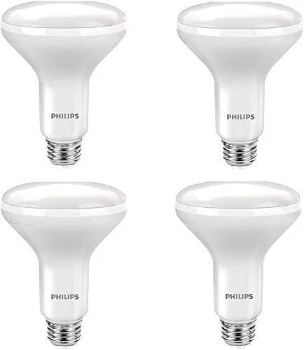 Philips Bombilla LED regulable BR30: 650 lúmenes, 5000 Kelvin, 11 vatios (equivalente a 65 vatios), base E26, esmerilada, luz diurna, paquete de 4