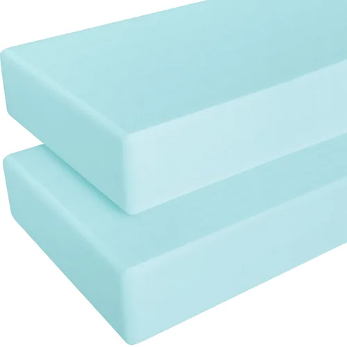 NTBAY - Sábana bajera ajustable para cuna para bebé, color sólido y suave, 28.0 x 52.0 pulgadas Aguamarina