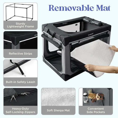 Miniatura 5 de Lesure Shown on TODAY Show Jaula Suave Plegable para Perros - Jaula de Viaje Portátil de 30 Pulgadas para Perros Medianos Interior y Exterior